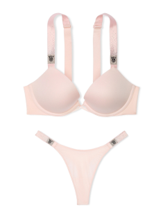 Комплект белья Shine Strap Push-up Bra Set Angel Pink