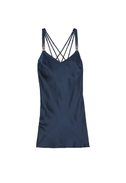 Пеньюар Scattered Shine Satin Strappy-Back Slip Dark Twilight Blue