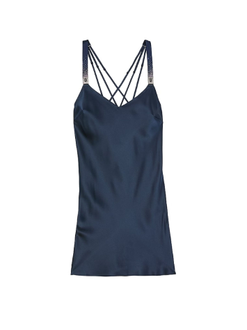 Пеньюар Scattered Shine Satin Strappy-Back Slip Dark Twilight Blue