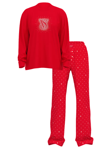 Пижама Flannel Long-Sleeve Tee-Jama Set Lipstick
