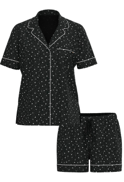 Піжама Modal Soft Short Pajama Set Black Hearts