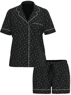 Пижама Modal Soft Short Pajama Set Black Hearts
