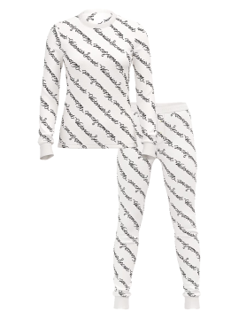 Пижама Thermal Long Pajama Set White Logo