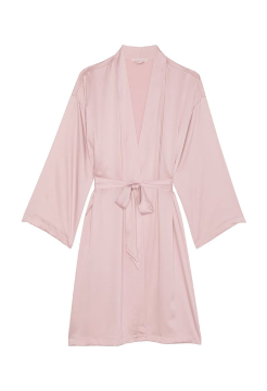 Сатиновий халат Satin Midi Robe Chalk Rose Pink