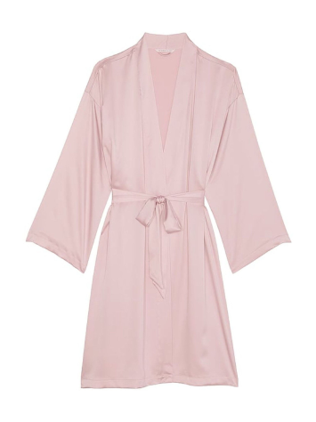 Сатиновий халат Satin Midi Robe Chalk Rose Pink