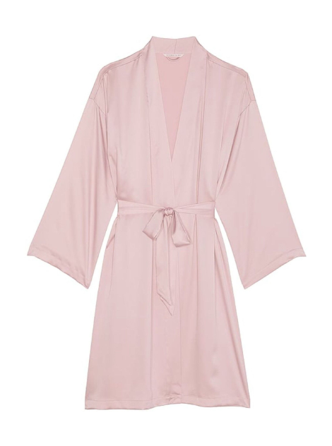 Сатиновый халат Satin Midi Robe Chalk Rose Pink