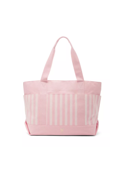 Сумка Cotton Tote Bag Pink & White Stripe