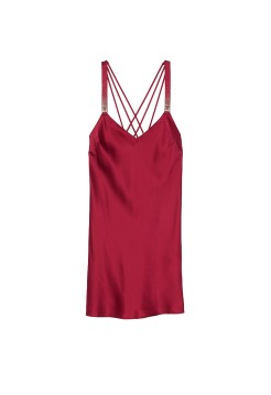 Пеньюар Scattered Shine Satin Strappy-Back Slip Red Lacquer