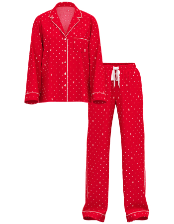 Піжама Flannel Long Pajama Set Lipstick Logo Dos