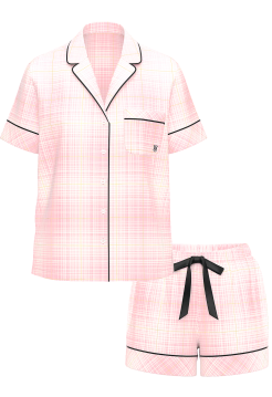 Піжама Flannel Short Pajama Set White Plaid