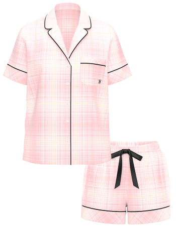 Піжама Flannel Short Pajama Set White Plaid