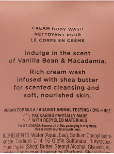 Гель для душа INDULGE Vanilla Bean & Macadamia Cream Body wash