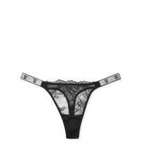 Трусики Shine Strap Rose Lace Thong Panty Black