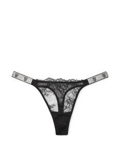 Трусики Shine Strap Rose Lace Thong Panty Black