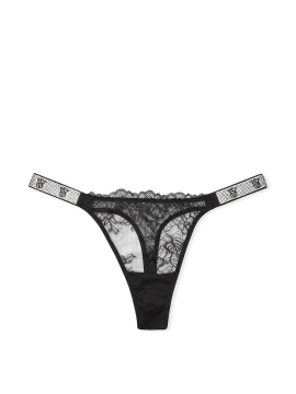 Трусики Shine Strap Rose Lace Thong Panty Black