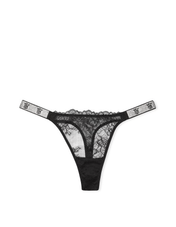 Трусики Shine Strap Rose Lace Thong Panty Black