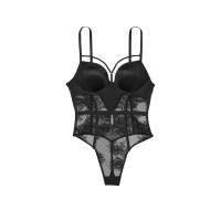 Боді Bombshell Fishnet Floral Teddy Black lace