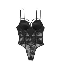 Боди Bombshell Fishnet Floral Teddy Black lace