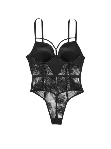 Боді Bombshell Fishnet Floral Teddy Black lace