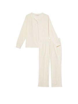 Пижама Cozy Fleece Henley Long Pajama Set