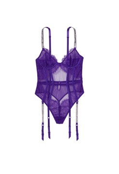 Боді Demi Teddy with Shine Straps & Garters Brilliant Purple