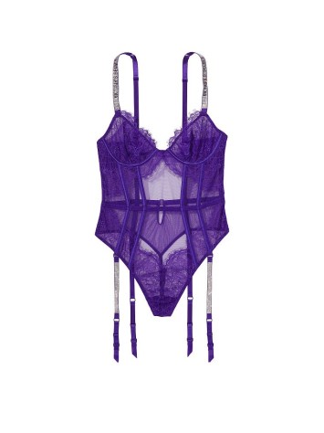 Боді Demi Teddy with Shine Straps & Garters Brilliant Purple