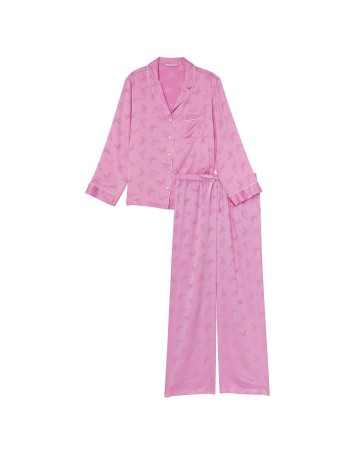 Пижама Satin Long Pajama Set Citron Floral