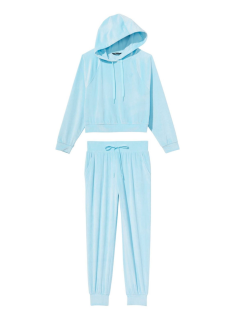 Велюровий костюм Вікторія Сікрет Ribbed Velour Hoodies Jogger Sky blue