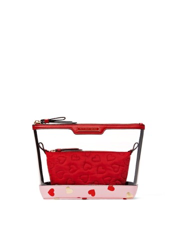 Косметичка Victoria's Secret 2 в 1 AM PM Beauty Bag Duo Heart print❤️