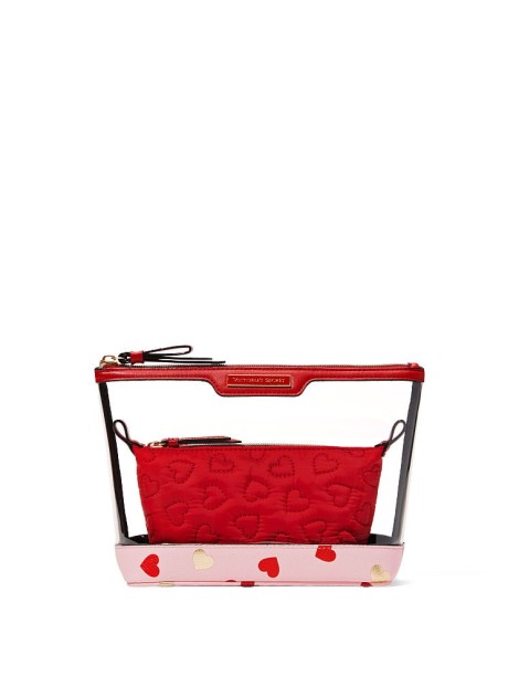 Косметичка Victoria’s Secret 2 в 1 AM PM Beauty Bag Duo Heart print❤️