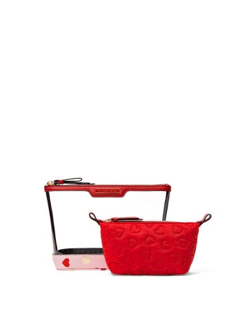 Косметичка Victoria's Secret 2 в 1 AM PM Beauty Bag Duo Heart print❤️