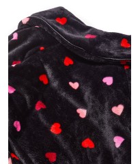 Плюшевий Халат Logo Short Cozy Robe Black Multi Heart