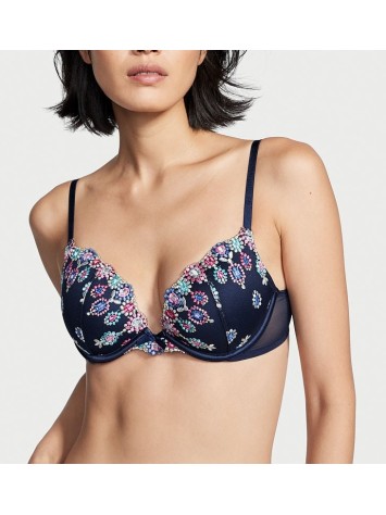 Бюстгальтер Bejeweled Embroidery Bra Noir Navy