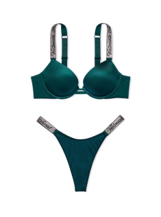 Комплект Shine Strap Push-Up Bra Deepest Green Set