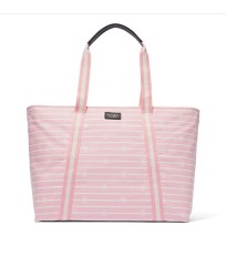 Пляжная сумка Cotton Pink Stripe Logo Beach Tote