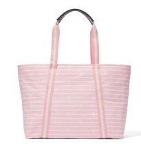 Пляжная сумка Cotton Pink Stripe Logo Beach Tote