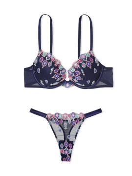 Комплект Bejeweled Embroidery Bra Set Noir Navy