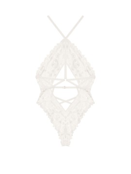 Боди Strappy Floral Embroidered Body White