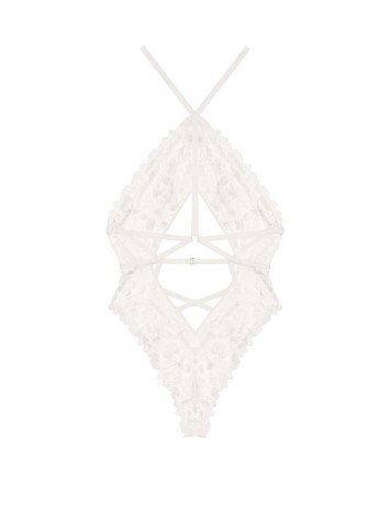 Боді Strappy Floral Embroidered Body White