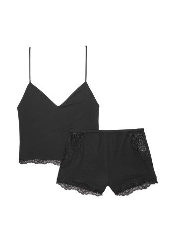 Піжама Stretch Modal Cropped Cami Set Black
