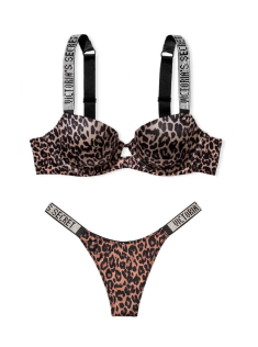 Комплект Shine Strap Lined demi Leopard Bra Set