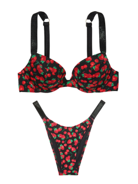 Купальник Top Shine Strap Sexy Tee Push-Up Bikini Mixed Berry