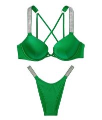 Купальник Shine Strap Bombshell Add-2-Cups Push-Up Bikini Verdant Green