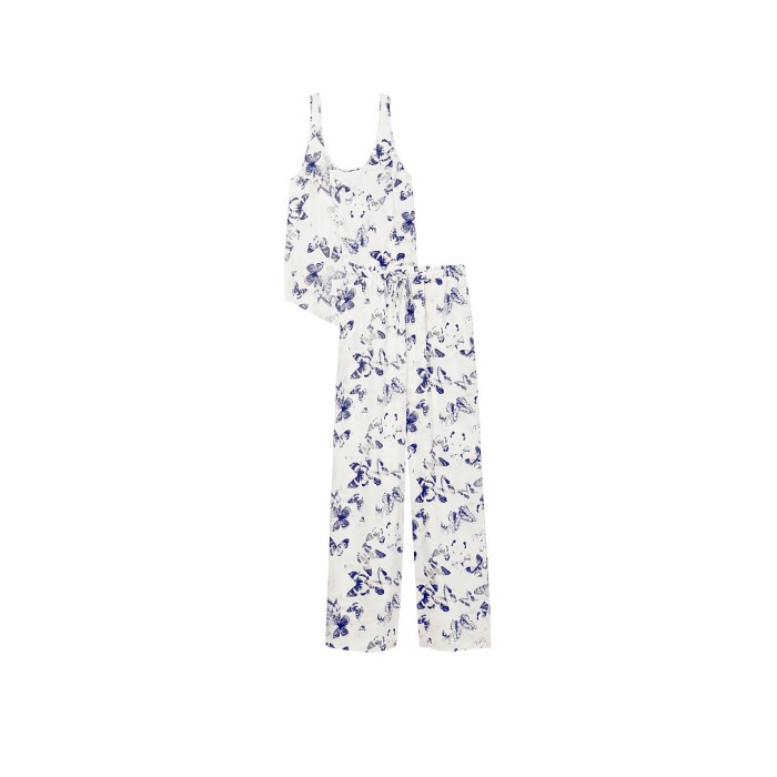 Піжама Tencel PJ Set Cami Long White Butterfly