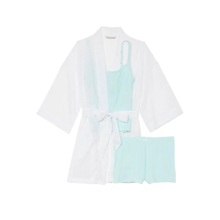 Піжама Victoria Secret 3-piece PJ Set Cotton White