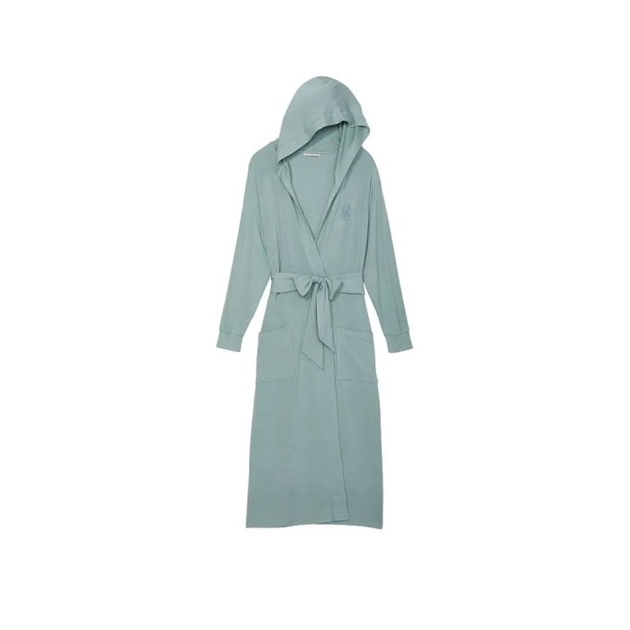 Victoria Secret Modal Terry Hooded Long Robe Mint