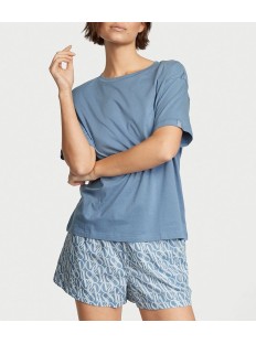 Пижама Cotton Short Tee-jama Set Blue Logo
