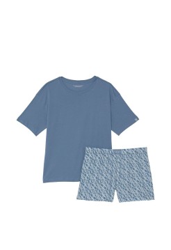 Пижама Cotton Short Tee-jama Set Blue Logo
