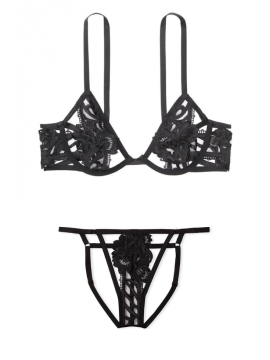 Комплект Very Sexy Low Cut Demi Bra Set Black Lace