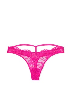 Трусики Shine Strap Cutout Back Thong Panty Fuchsia Frenzy